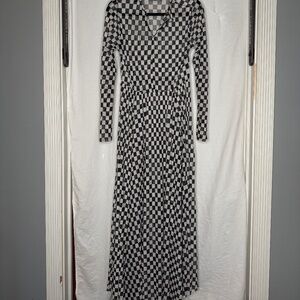 Sheer Checkered Dress